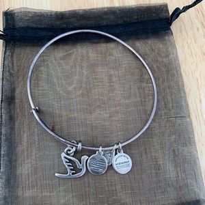 Alex and Ani Sacred Dove Charm Bangle Silver